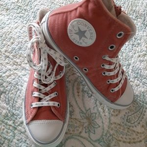 Converse Rosy Pink Zip Hi tops